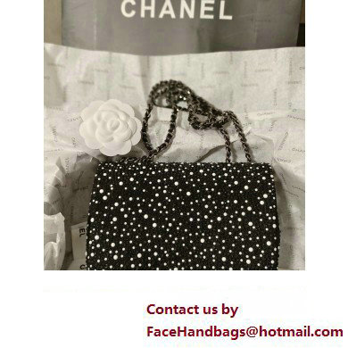 Chanel Strass, Crystal Pearls  &  Ruthenium-Finish Metal Small Evening Bag AS4268 2023